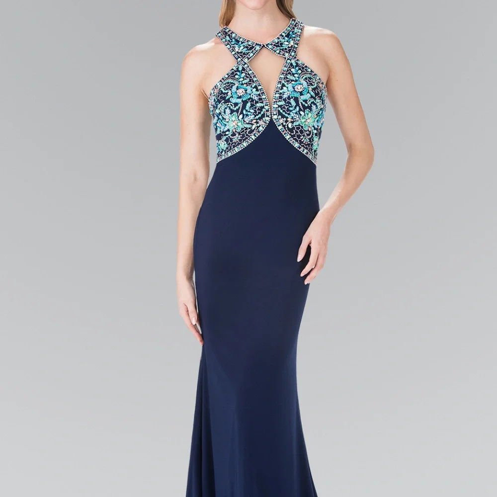 Long Dress with Cut-Out Front and Back GL2355
